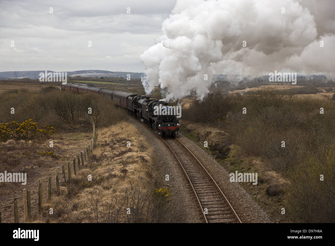 Die Great Britain dämpfen entlang Goss Moor Stockfoto