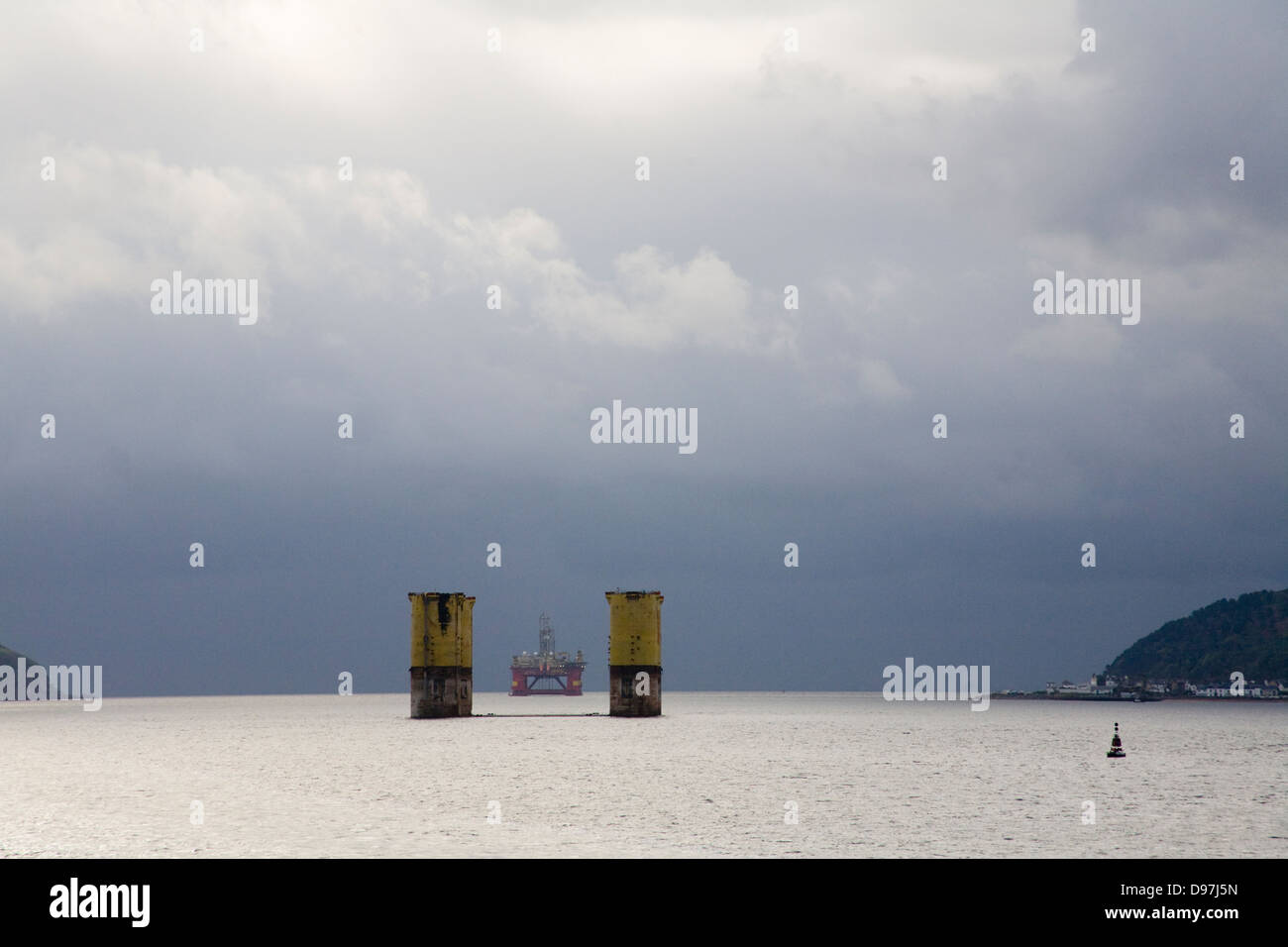 Öl-Bohrinsel Stena Don Semi submersible Schiff Cromarty Firth Invergordon Stockfoto