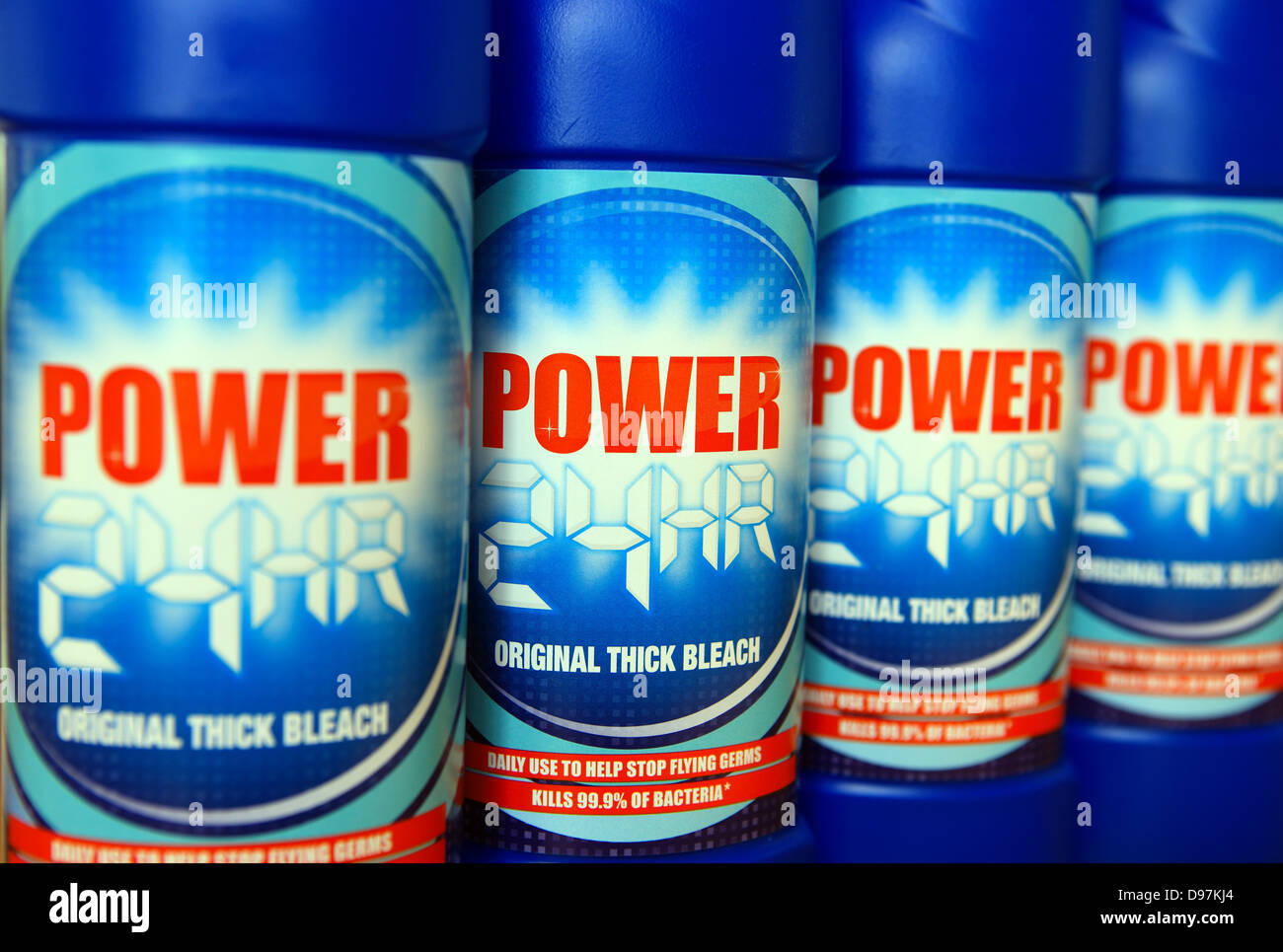 Flaschen von Bleichmittel Stockfoto