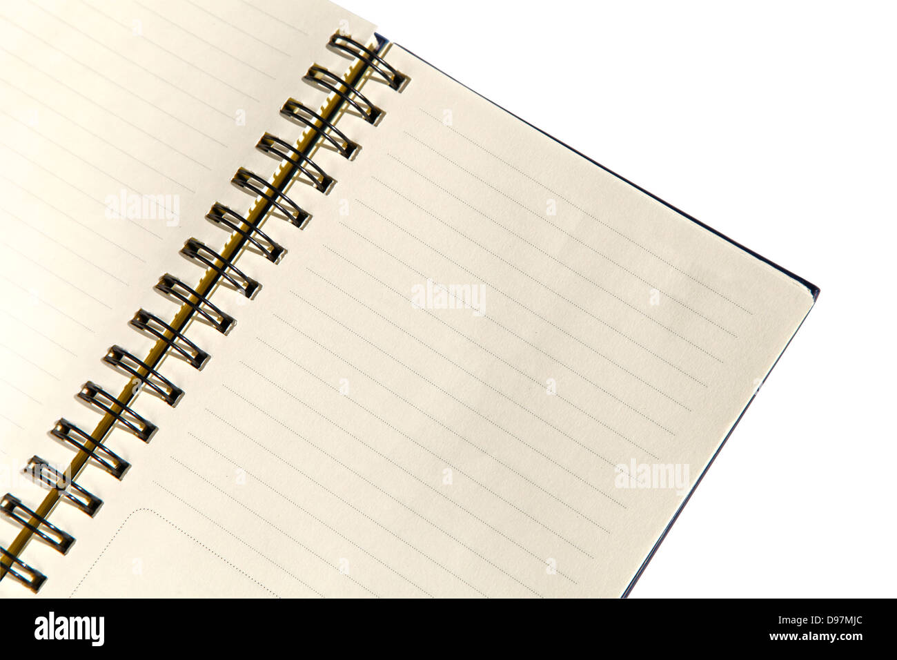 leere Notebook isoliert auf weißem Hintergrund Stockfoto