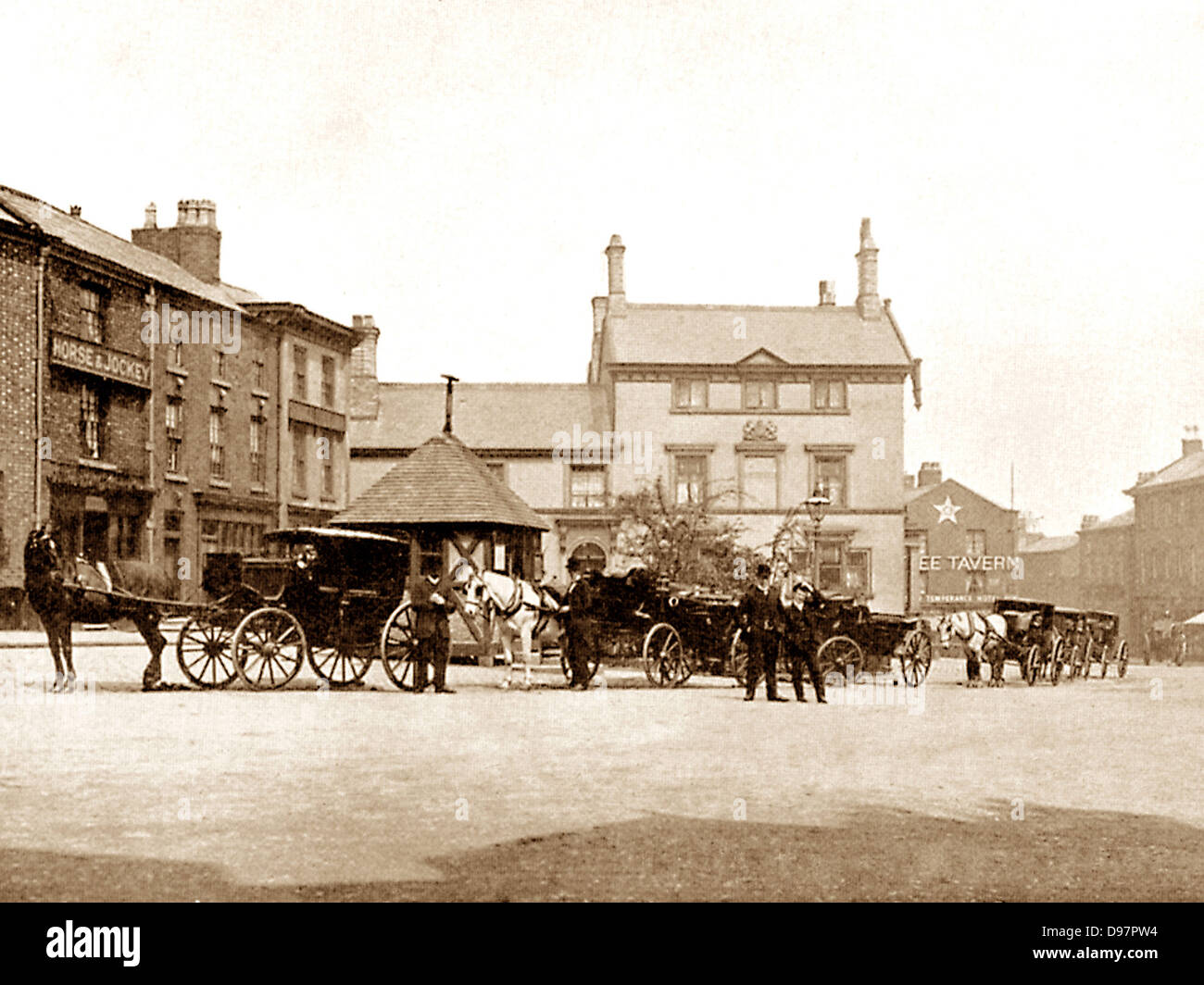 Altrincham alten Marktplatz 1900 Stockfoto