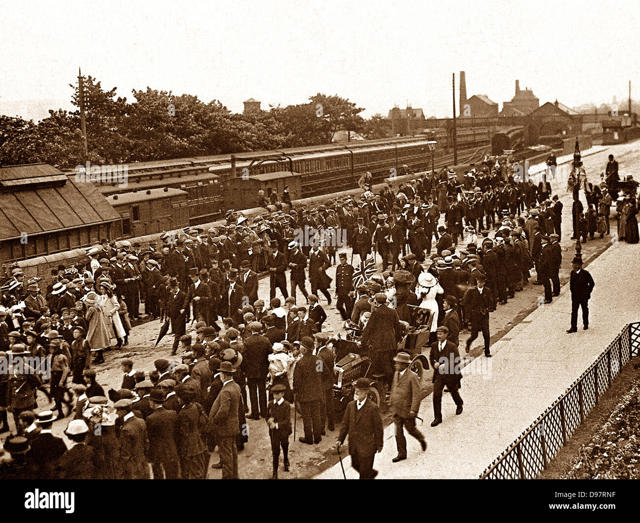 Ilkley Bahnhof die Krönung im Jahre 1911 Stockfoto