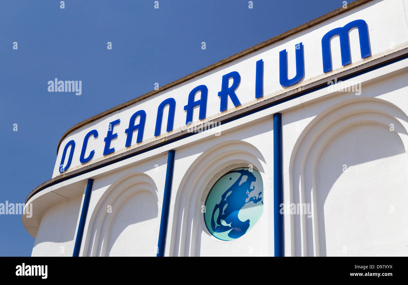 Ozeanarium anmelden Bournemouth Aquarium Aquatic Centre an Bournemouth Küste Stockfoto