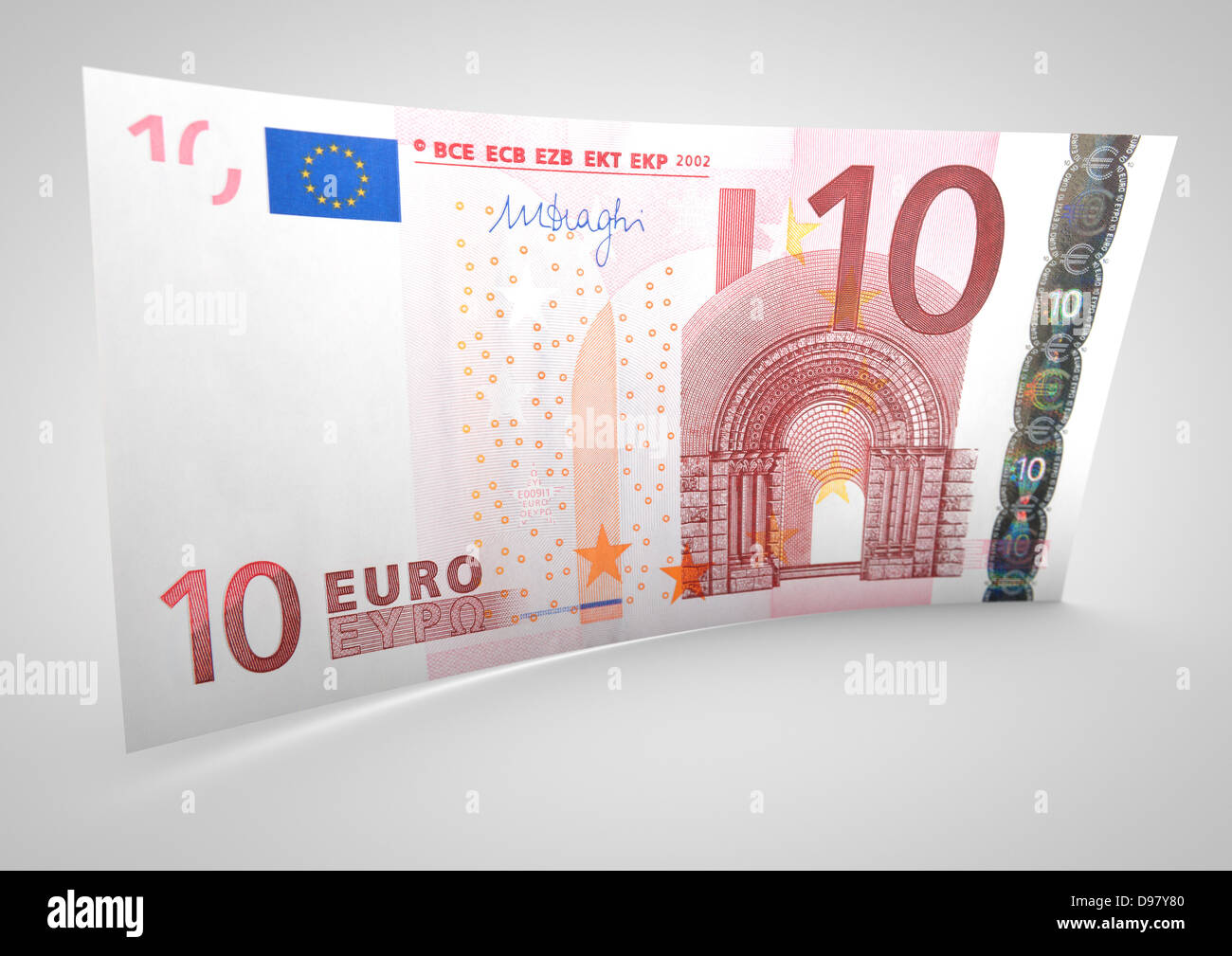 EURO MONEY Single €10 Euro Note Stockfoto