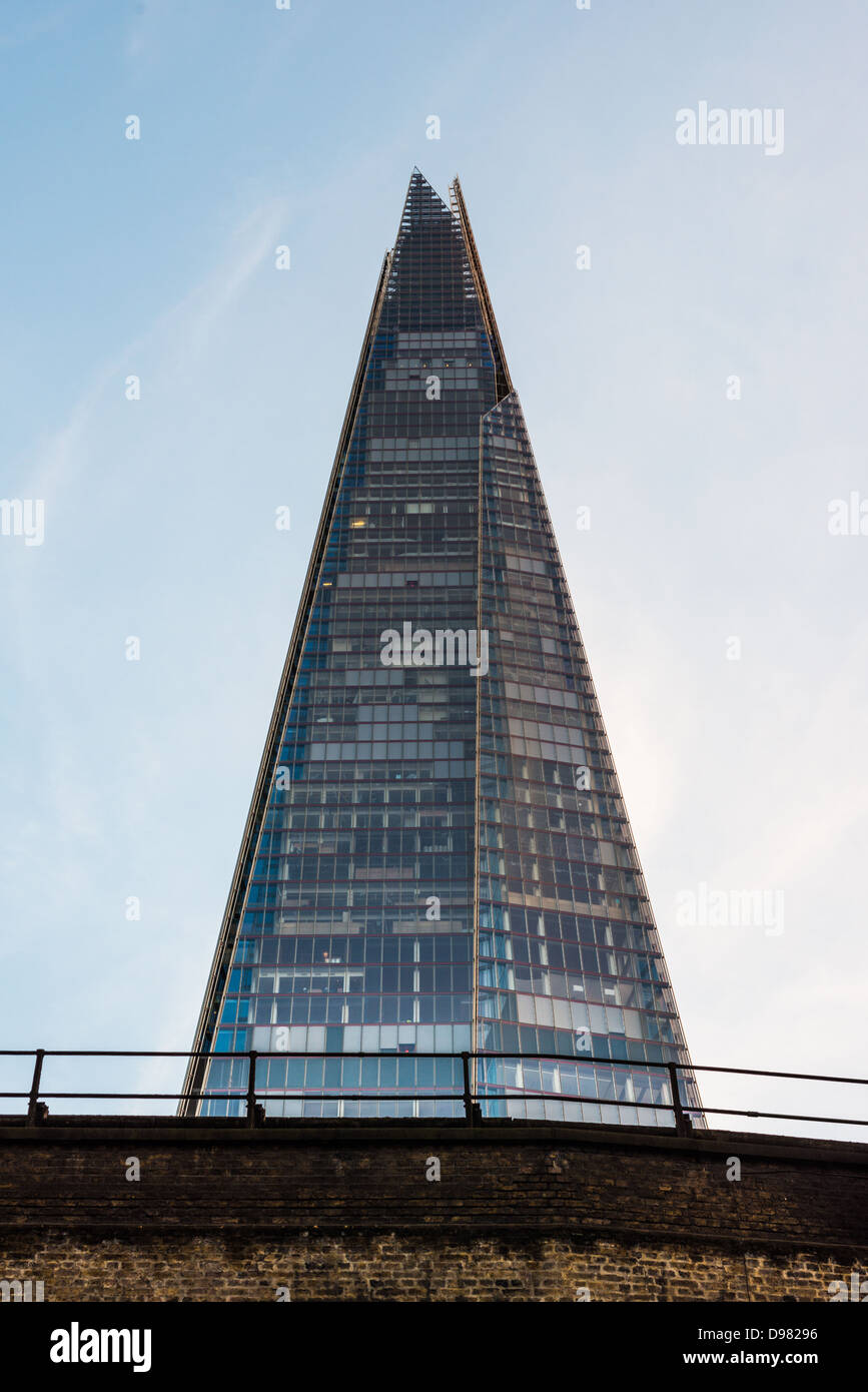 Die Spitze des The Shard in London, das höchste Gebäude in der Europäischen Union. Stockfoto