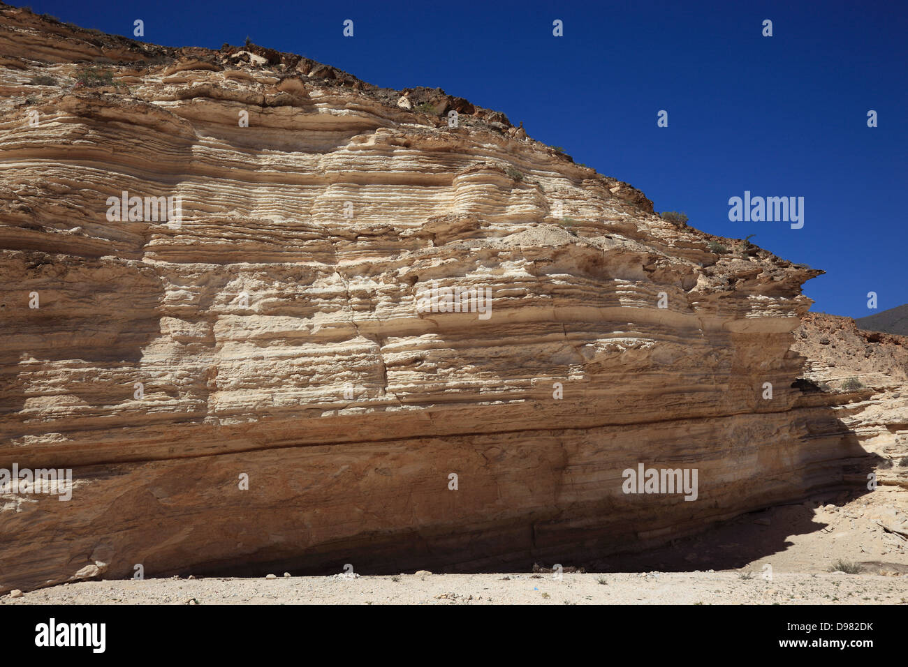 Wadi Afawl, Landschaft der südlichen Dhofar, Jabal al-Qamar, Oman Stockfoto
