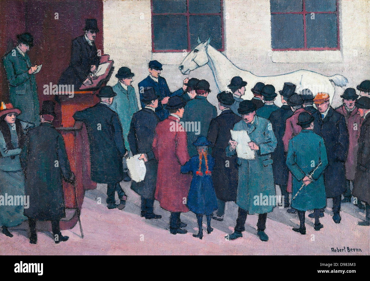 Robert Bevan, unter den Hammer 1914 Öl auf Leinwand. Walker Art Gallery, Liverpool, England. Stockfoto