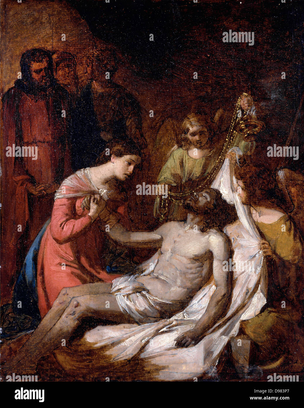 Benjamin West, Studie über die Klage auf den toten Christus. Ca. 1785. Öl auf Leinwand. Yale Center for British Art, New Haven, C Stockfoto