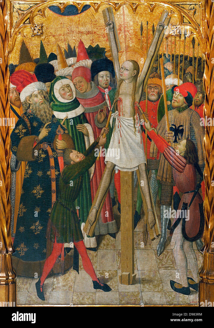 Bernat Martorell, Martyrium der Heiligen Eulalia 1442-1445 Tempera und Blattgold auf Holz. Museu Nacional d ' Art de Catalunya, Barcelo Stockfoto