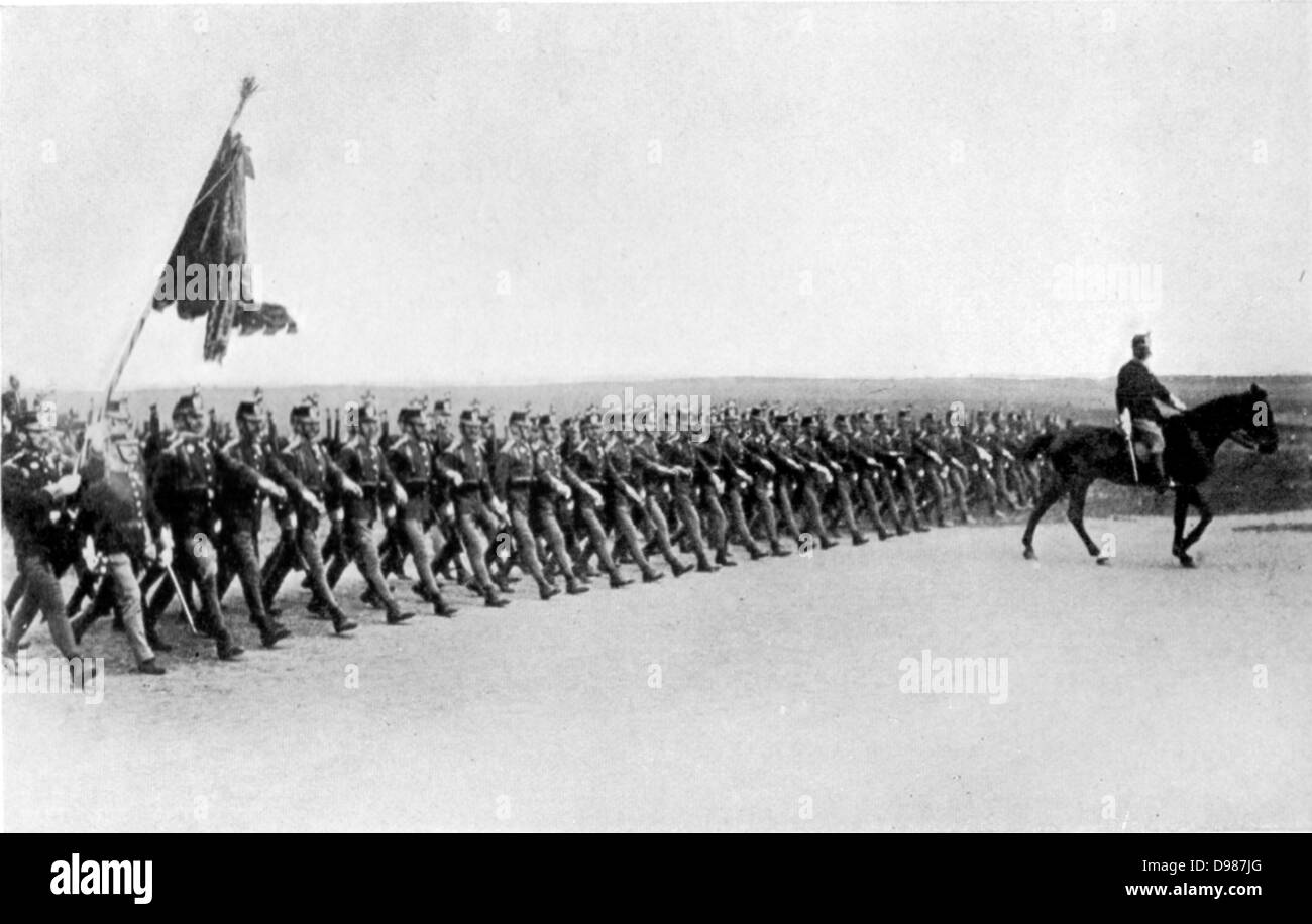 Österreichische Infanterie auf Kleid Parade. Stockfoto