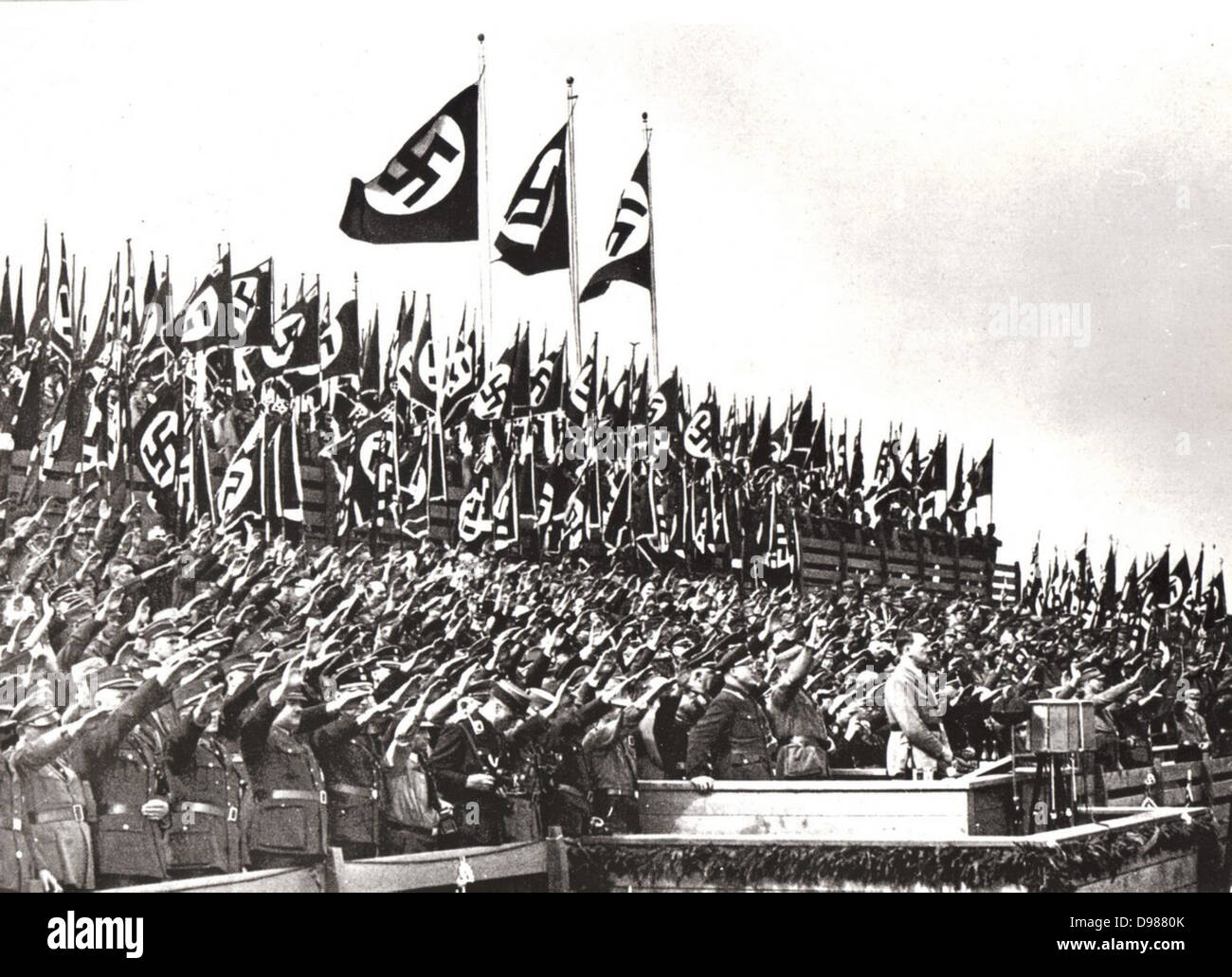 Reichsparteitag von Adolf Hitler im Jahre 1933 angesprochen. Stockfoto