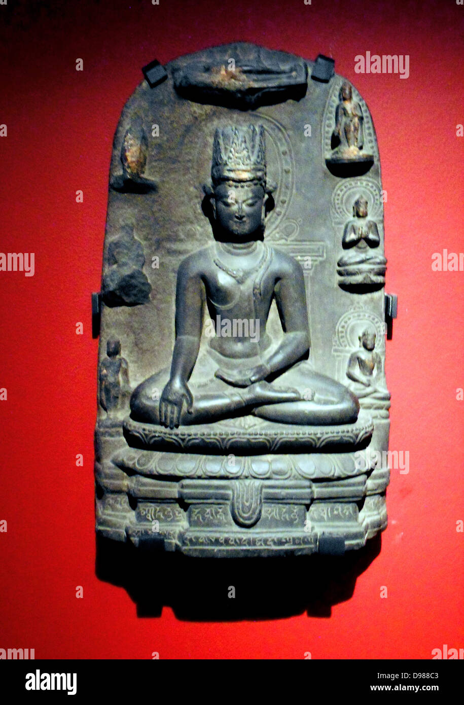 Bodisattva in Stein von Bengal 900-1100. Stockfoto