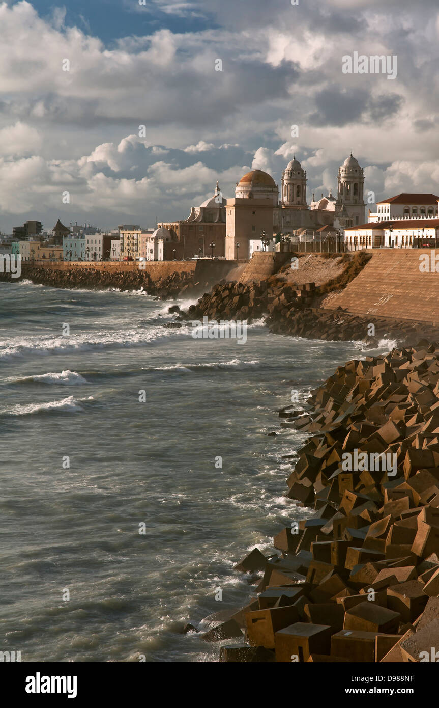 Neue Kathedrale und «Campo del Sur», Cádiz, Region Andalusien, Spanien, Europa Stockfoto