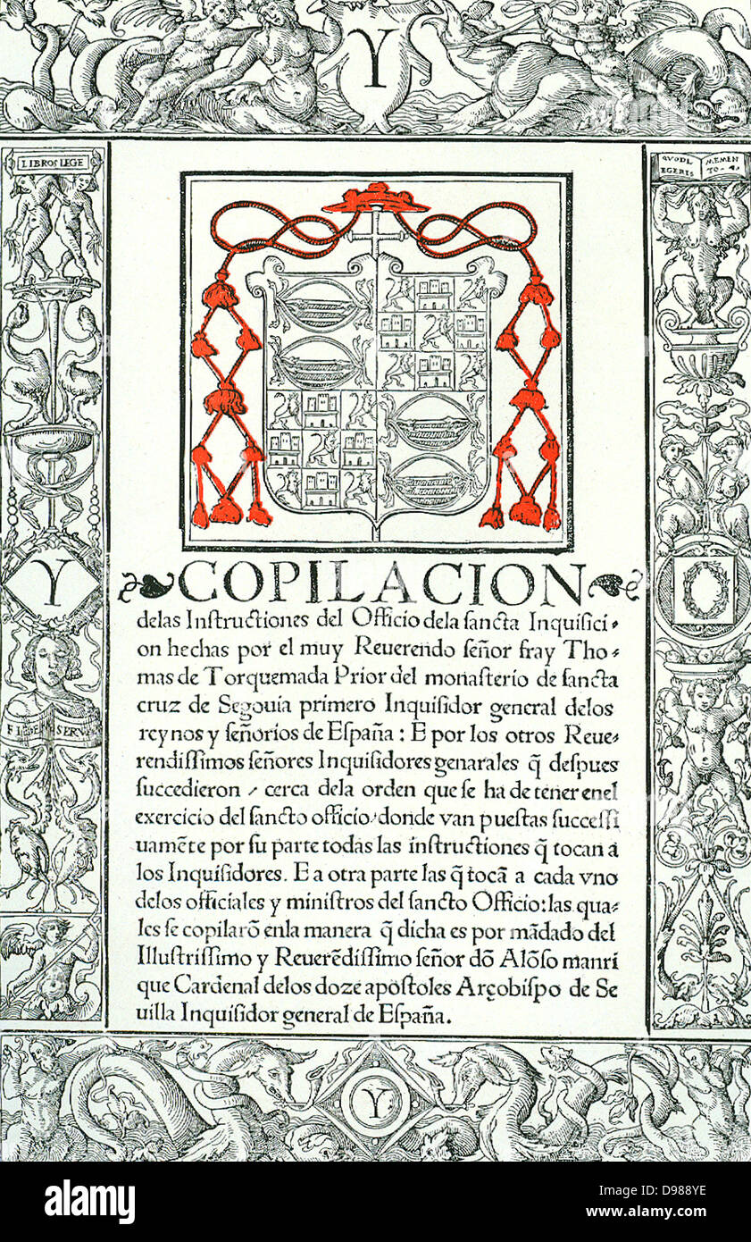 Titelblatt des de Las Instructiones del Officio De La