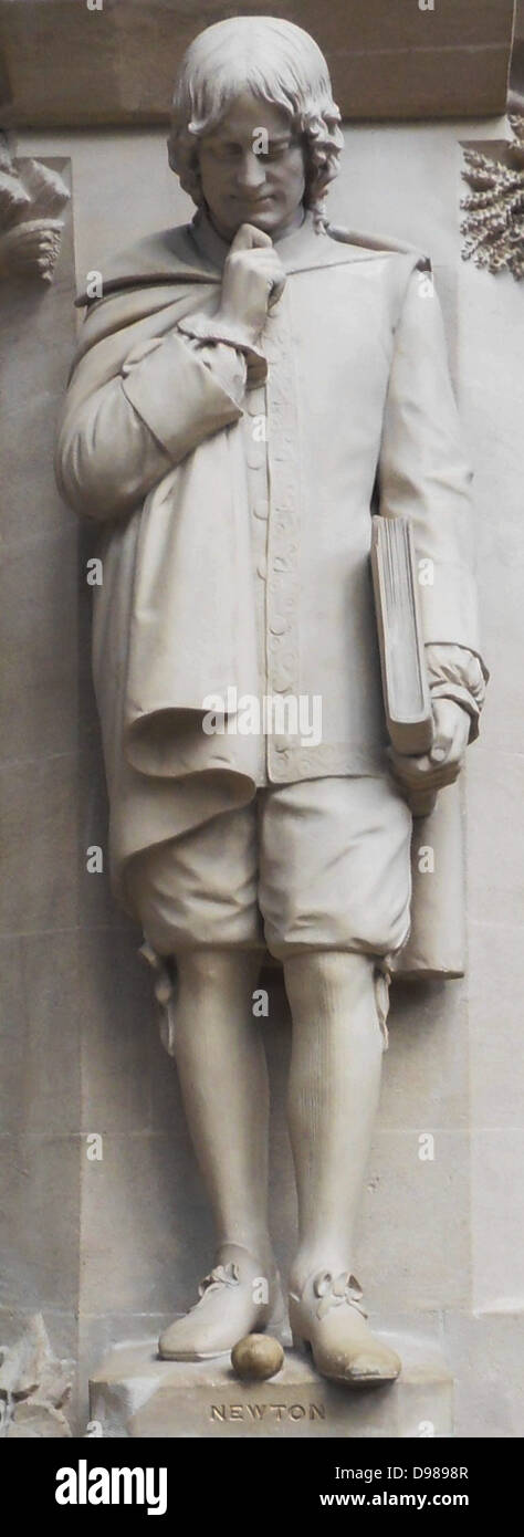 Sir Isaac Newton (1642 – 1727) geboren in Woolsthorpe, Lincolnshire, war ein englischer Physiker, Mathematiker und Astronom. Stockfoto