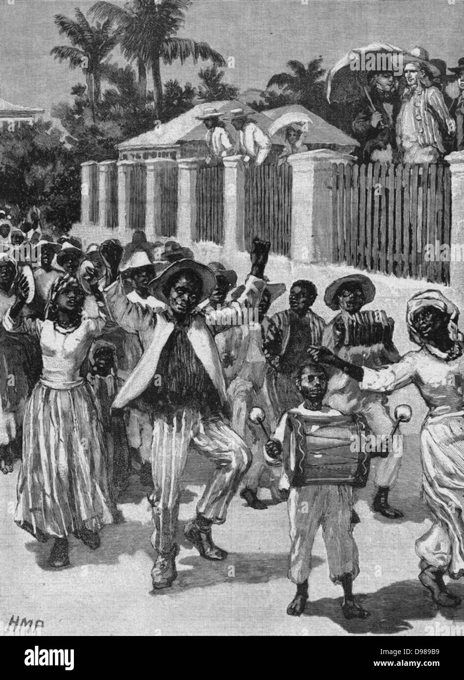 Abschaffung der Sklaverei im britischen Besitzungen am 1. August 1834. Emanzipation-Festival in Barbados feiert die Befreiung der Sklaven. Abbildung c1880. Stockfoto