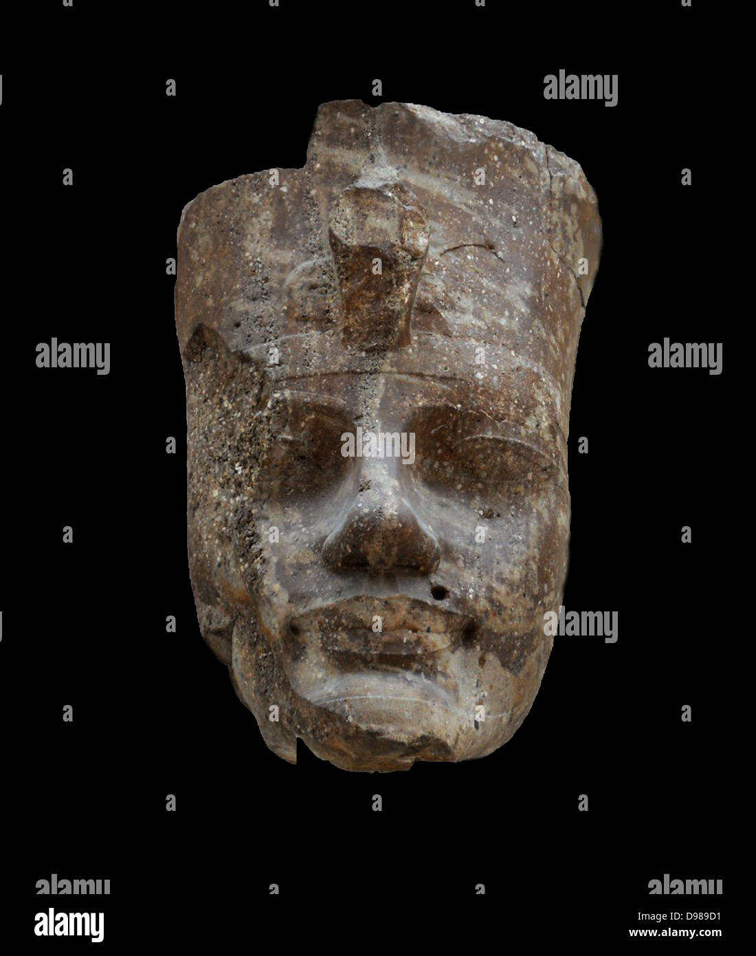 Quarzit-Kopf des ägyptischen Pharaos Amenhtep III Stockfoto
