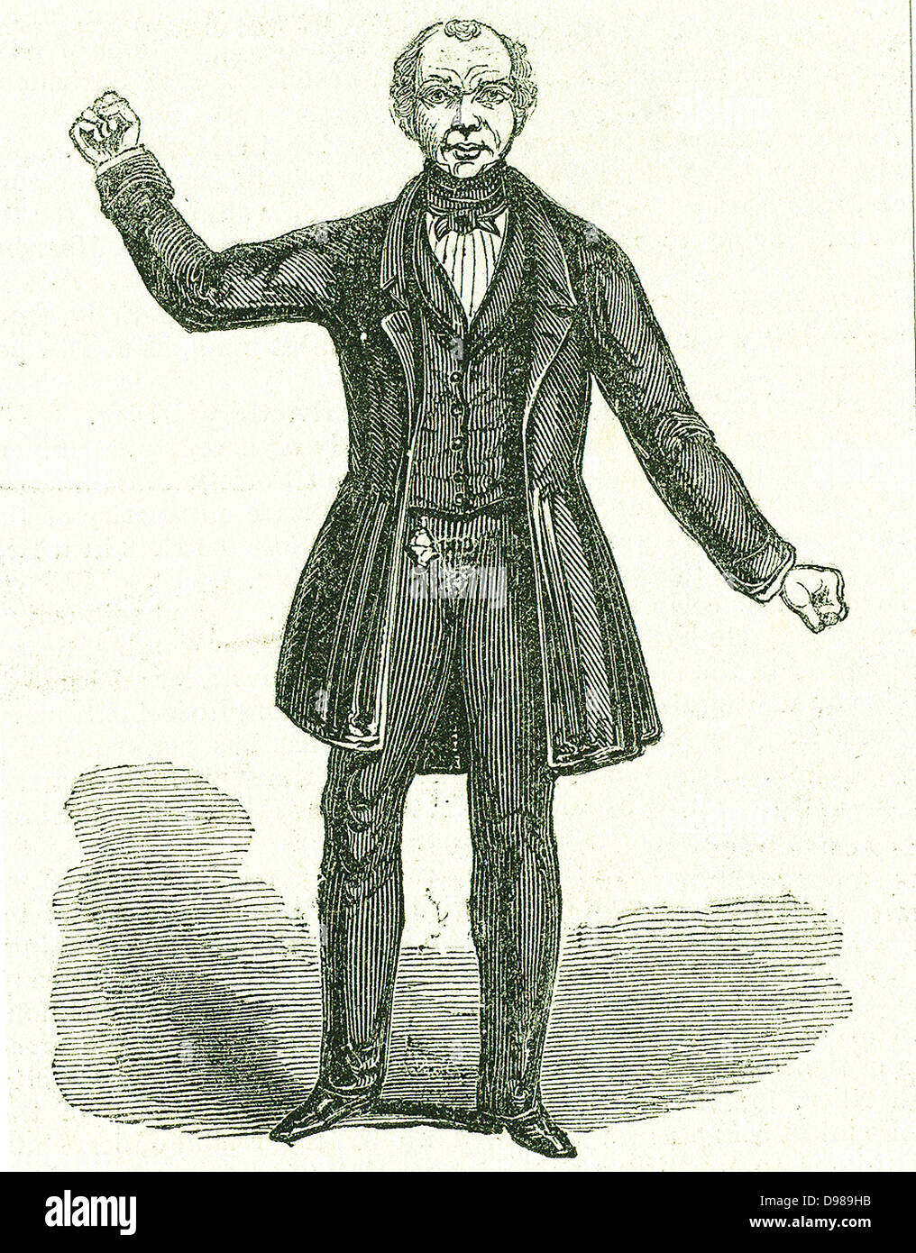 Feargus O'Connor (1795-1855) Irische Chartistischen Führer und Verfechter der irischen Rechte. Die charttechnische treffen auf Kennington Common, London, 1848. Kupferstich, London, 1844. Stockfoto