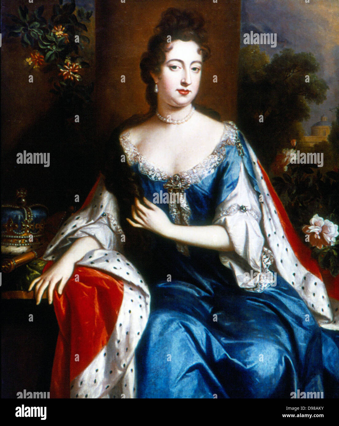 Anne (1665-1714), die jüngere Tochter von James II., Königin von Großbritannien und Irland von 1702. Portrait c 1690 zugeschrieben, Godfrey Kneller. Stockfoto