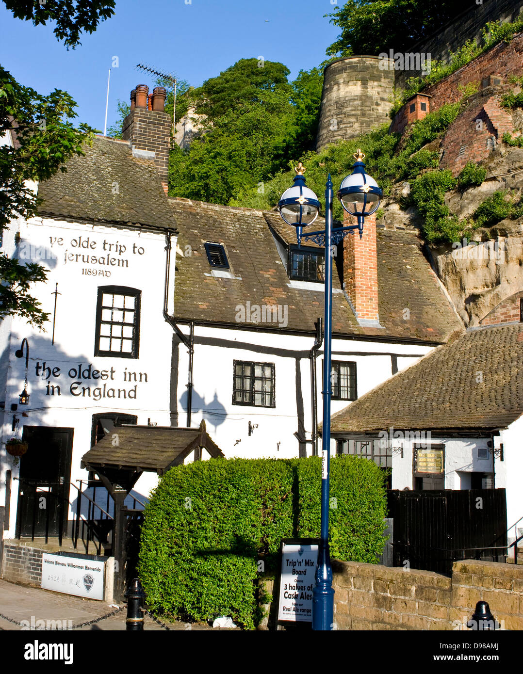 Reise nach Jerusalem das älteste Gasthaus in England, Nottingham Stockfoto