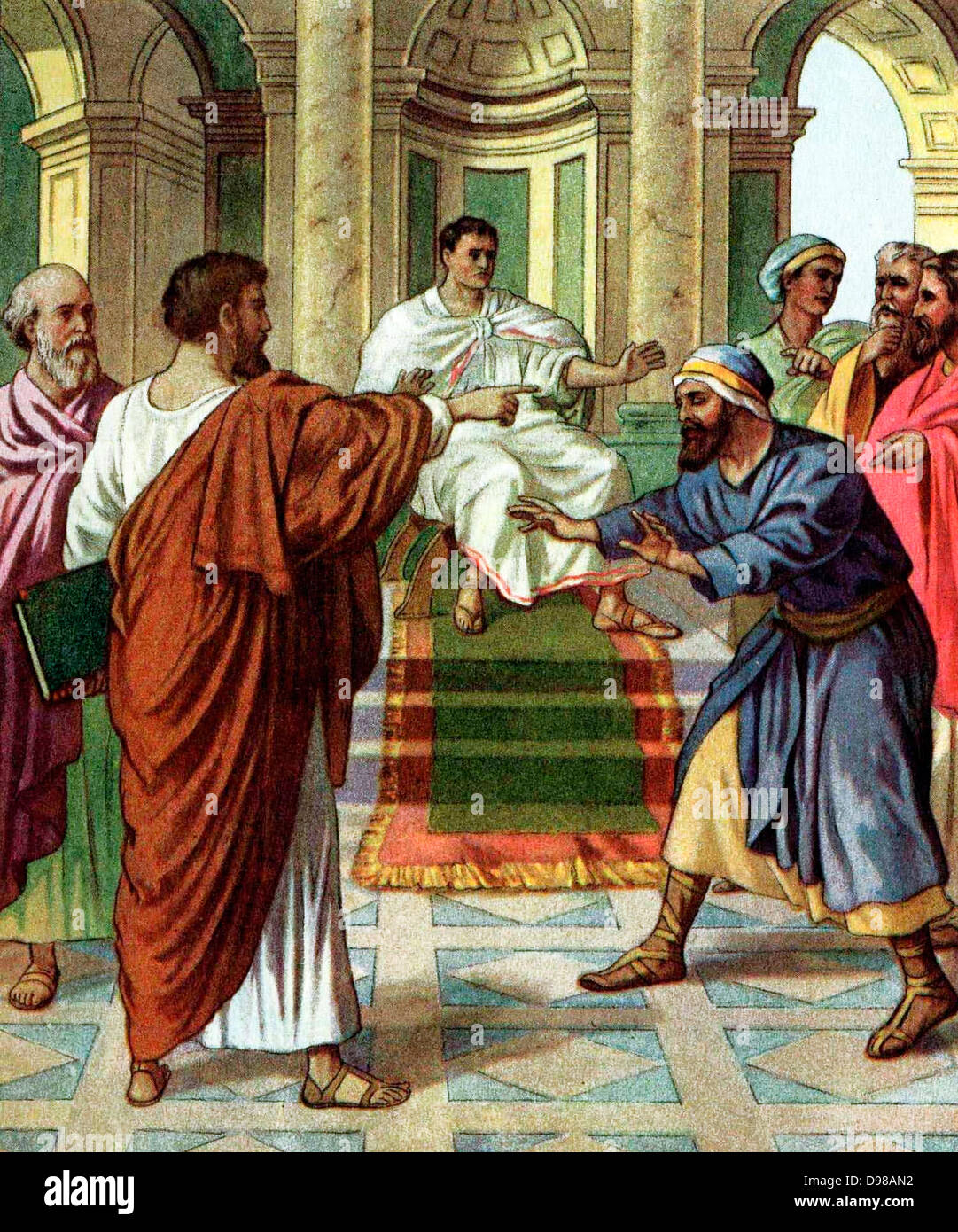 Barnabas und Saulus gehen als Missionare Stockfoto