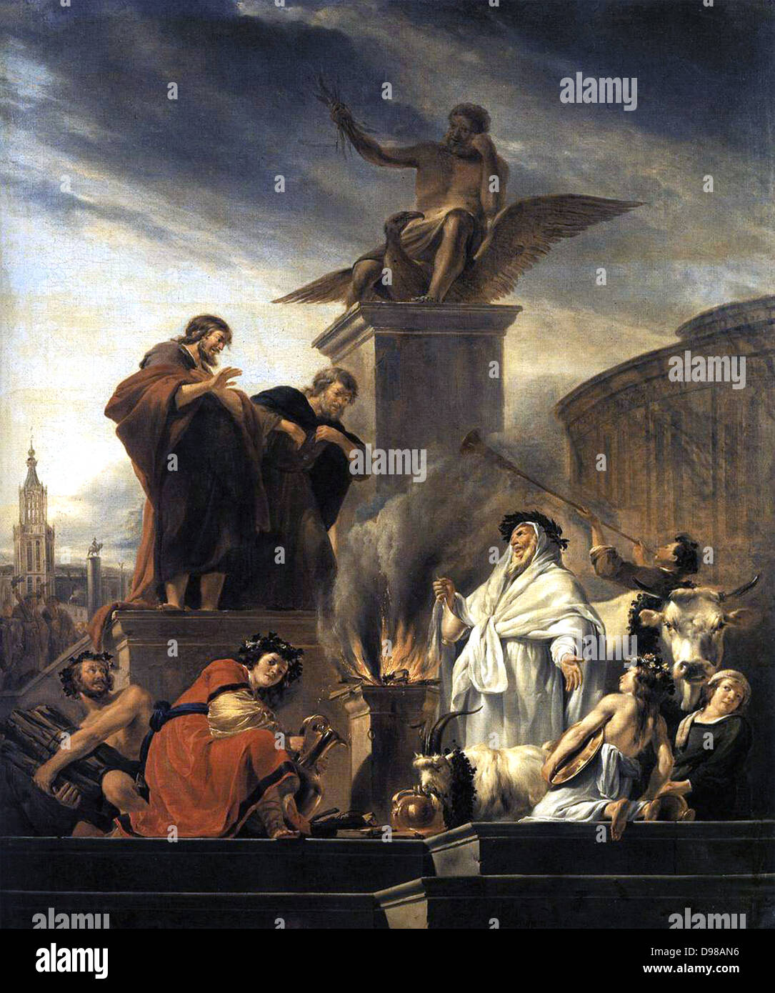 Nicolaes Berchem 1620-1683 Paulus und Barnabas in Lystra 1650 Stockfoto