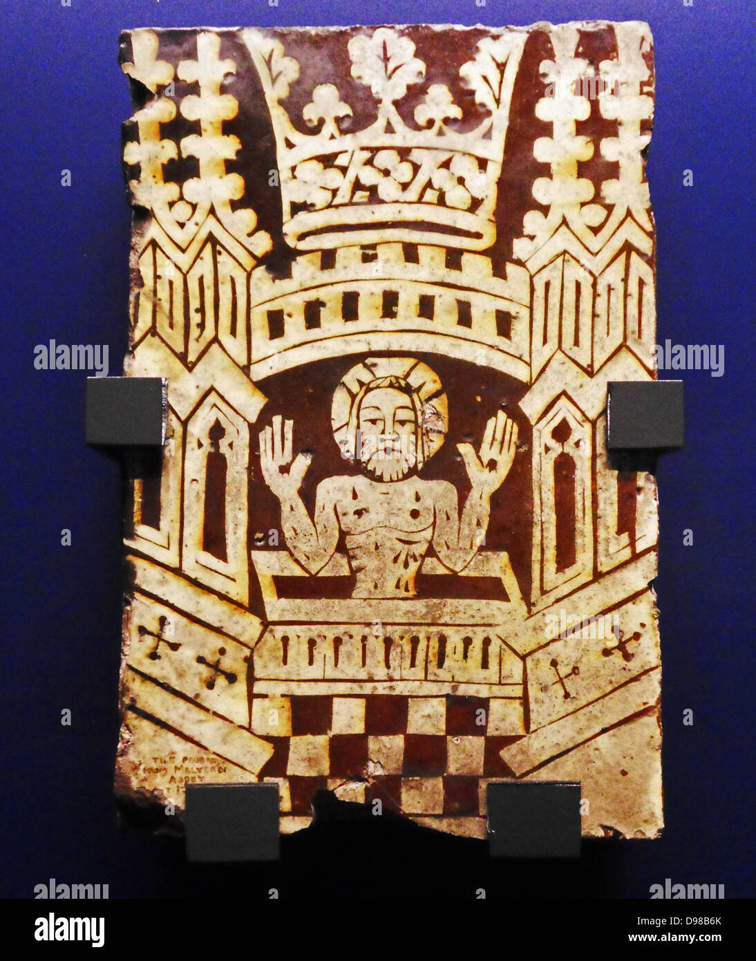 Pilger-Plakette, der Blei-Legierung. 1300-1400. zeigt den Schrein des Heiligen Thomas Becket. Stockfoto