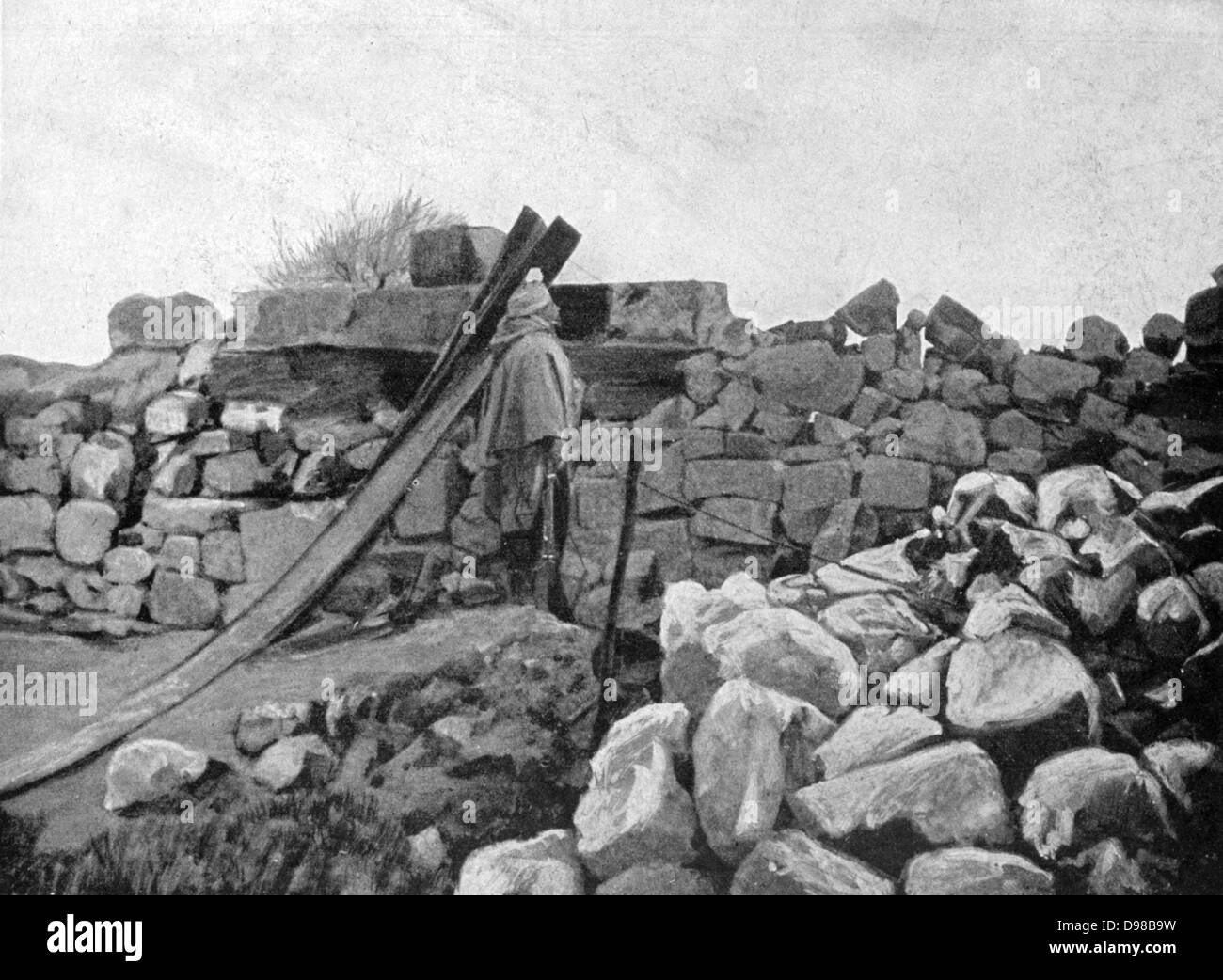 Weltkrieg 1914-1918: Advanced Post von algerischen Infanterie besetzt, französische Kolonialtruppen, in der Nähe von Artois.  Militär, Armee, Soldat Stockfoto