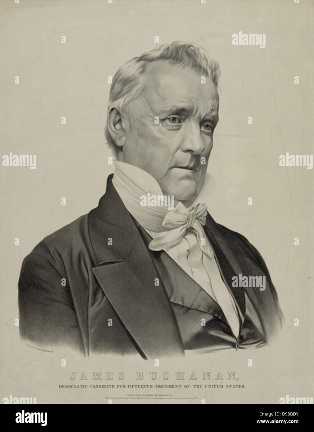 James Buchanan (1791-1868) 15. Präsident der Vereinigten Staaten von Amerika, 1857-1861. Lithographie. Stockfoto