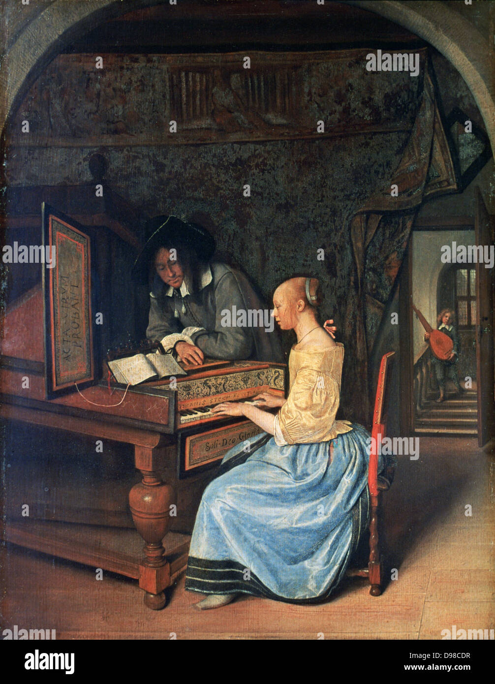 Eine junge Frau ein Cembalo zu spielen \ Eine junge Frau ein Cembalo zu spielen \