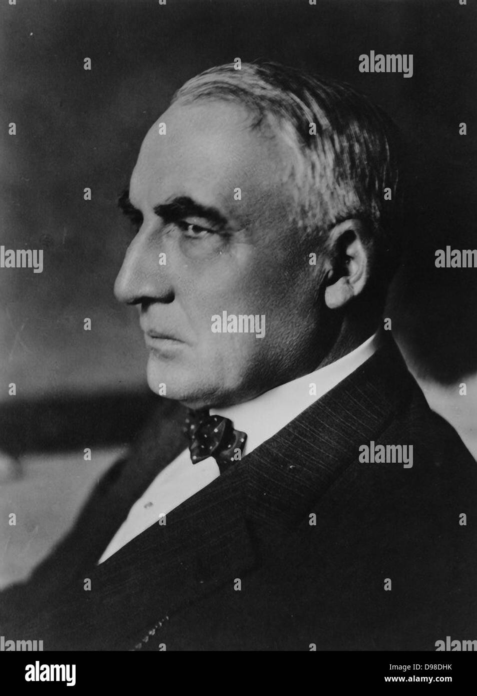 Warren Harding (1885-1923), 29. Präsident der Vereinigten Staaten von Amerika, 1921-1923. Harding starb an einem Herzinfarkt oder Schlaganfall am 2. August 1923 und wurde von seinem Vizepräsidenten Calvin Coolidge gelungen. Stockfoto