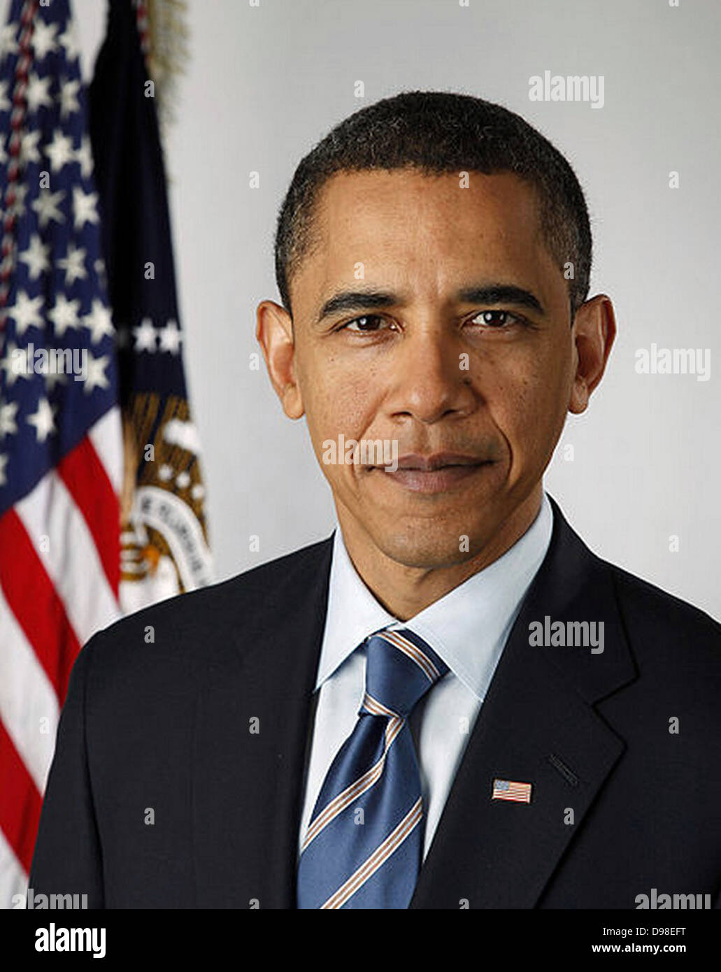 Offizielles Porträt von US-Präsident Barack Obama im Jahr 2010 Stockfoto