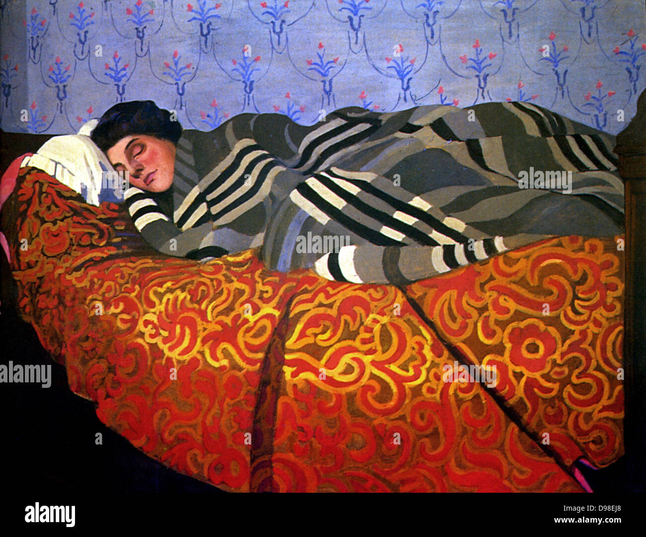 Schweizer Maler Félix Edouard Vallotton (1865 – 1925). Femme Couchée ruhende 1899 (Frau schläft). Stockfoto