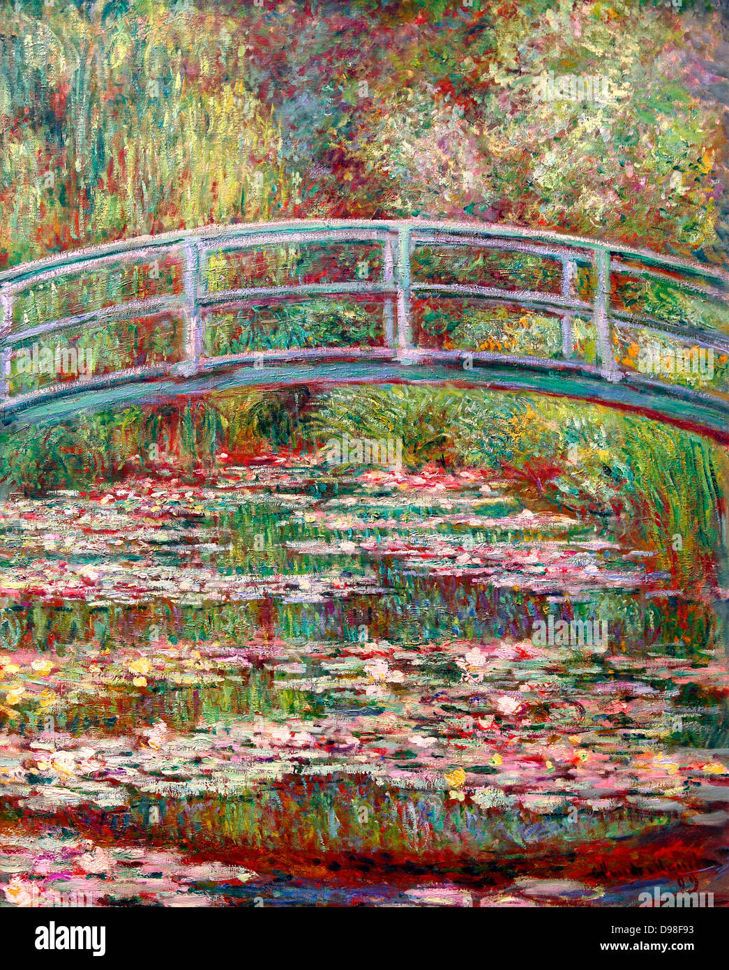 Brücke über einen Teich mit Seerosen, Claude Monet 1899 Stockfoto