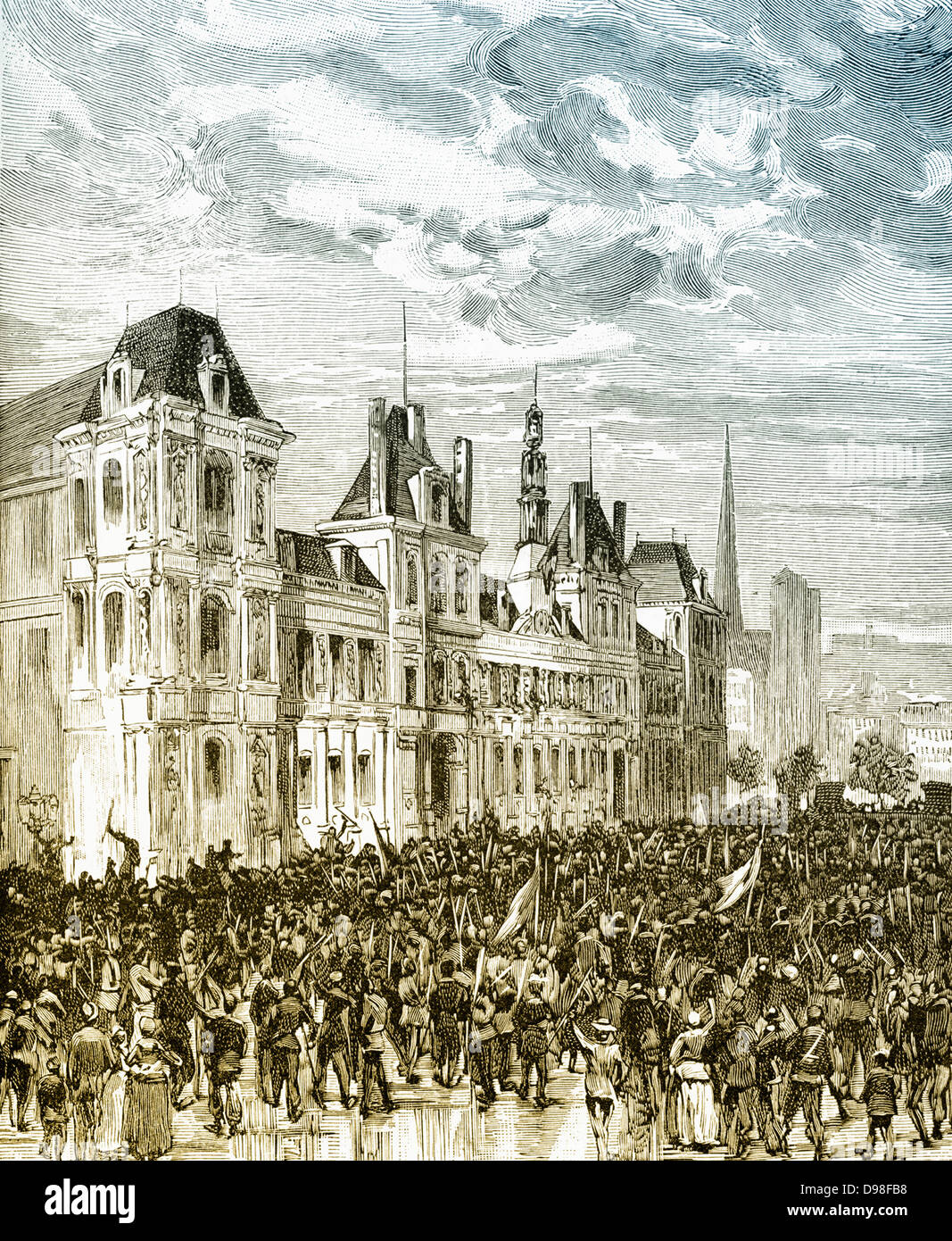 Proklamation der Kommunarden auf 28. März 1871, Paris Kommune oder La Commune de Paris, Paris, Frankreich, Europa Stockfoto
