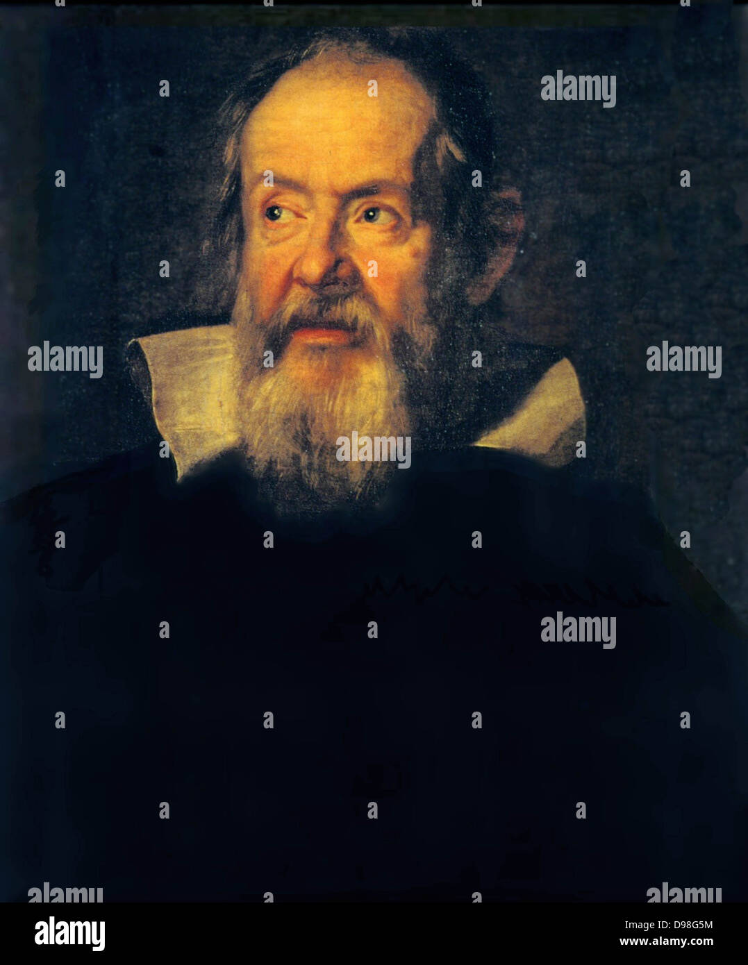 Porträt von Galileo Galilei flämischen Künstlers Justus Sustermans (1597-1681). Galileo (15 Februar 1564 – 8. Januar 1642), italienischer Physiker, Mathematiker, Astronom und Philosoph. Stockfoto