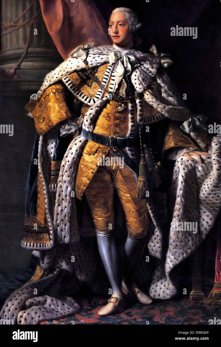 George III im Coronation Roben. George III 1738 - 1820, König von Großbritannien 1760 - 1820. Porträt von Allan Ramsay (1713 - 1784) Stockfoto