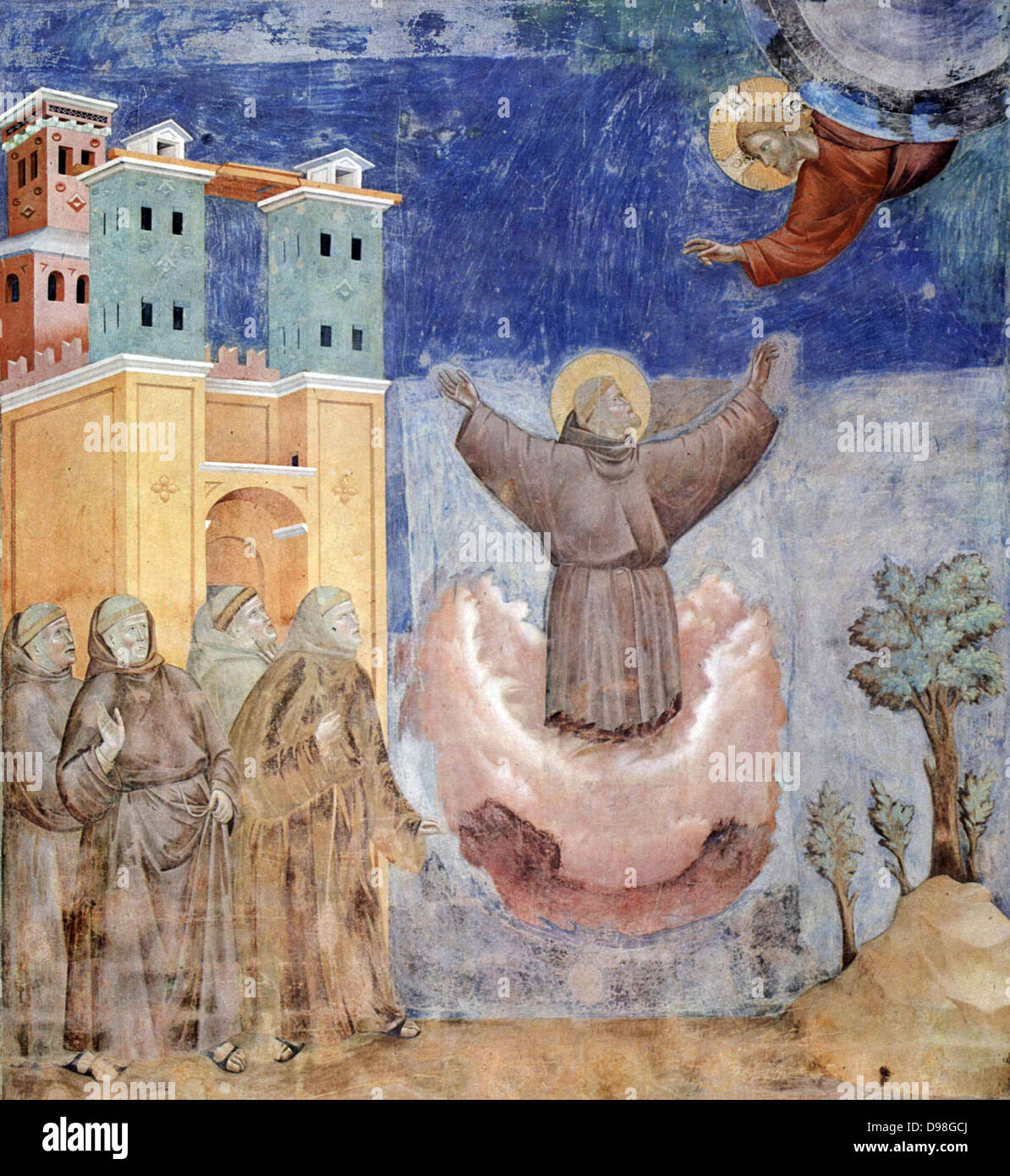 Giotto di Bondone Freskenzyklus über das Leben des Heiligen Franziskus von Assisi Stockfoto