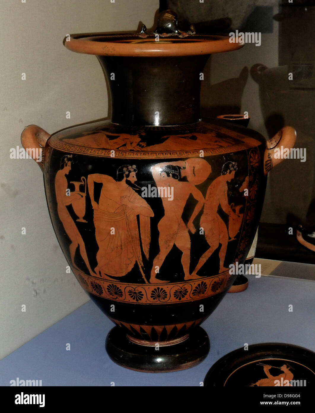 Griechische Keramik Glas Wasser des Malers Plyintias unterzeichnet. Athener, ca. 510 v. Chr. Stockfoto