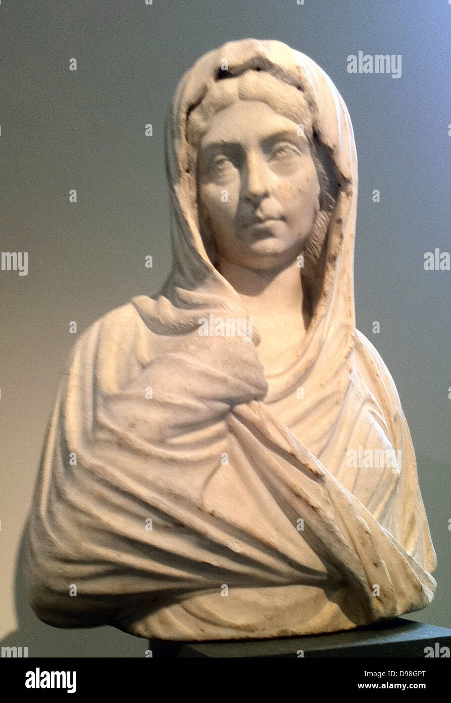 Marmor Büste einer Frau. ca. 193-211 n. Chr. römische Stockfoto