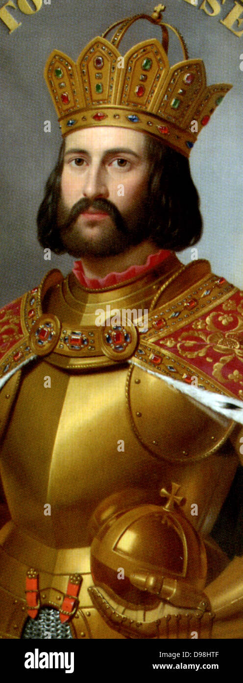 Otto IV., Kaiser des Heiligen Römischen Reiches (Ca. 1176-1218) gezeigt in einem chromolithograph von 1839 Sby Johann Christian Ludwig Tunica (1795 - 1868). Otto IV. von Braunschweig (1175-19. Mai 1218) war eine der beiden rivalisierenden Könige des Heiligen Römischen Reiches von 1198 auf, alleiniger König von 1208 auf, und Kaiser von 1209 auf. Der einzige König der Welf Dynastie, die, er den Zorn von Papst Innozenz III. und wurde im Jahr 1215 exkommuniziert. Stockfoto