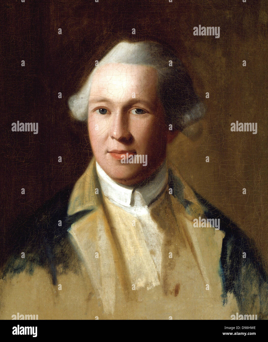 Portrait von General Joseph Warren von John Singleton Copley, C 1772. Warren, der starb, Kämpfe in der Schlacht von Bunker Hill, war ein persönlicher Freund und Arzt zu John und Abigail Adams. Auf Ausstellung über den Kamin in die Zimmer der Alten Haus. Vom 1786 Stockfoto