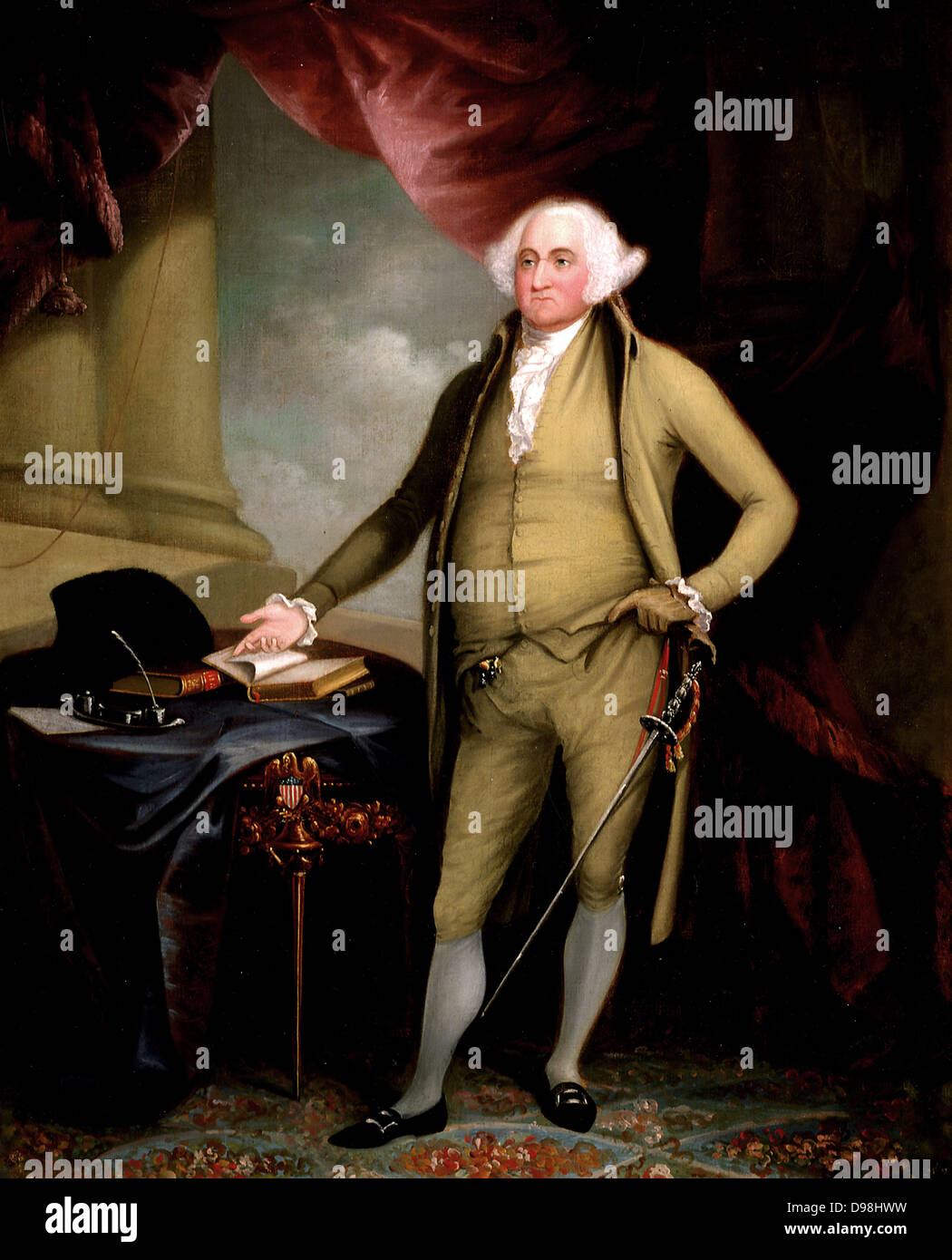 John Adams (Oktober 30, 1735 - Juli 4, 1826) war ein US-amerikanischer Staatsmann, Diplomat und politische Theoretiker. Ein führender Verfechter der Unabhängigkeit im Jahre 1776, war er der zweite Präsident der Vereinigten Staaten (1797-1801). Porträt von William Winstanley, 1798. Stockfoto