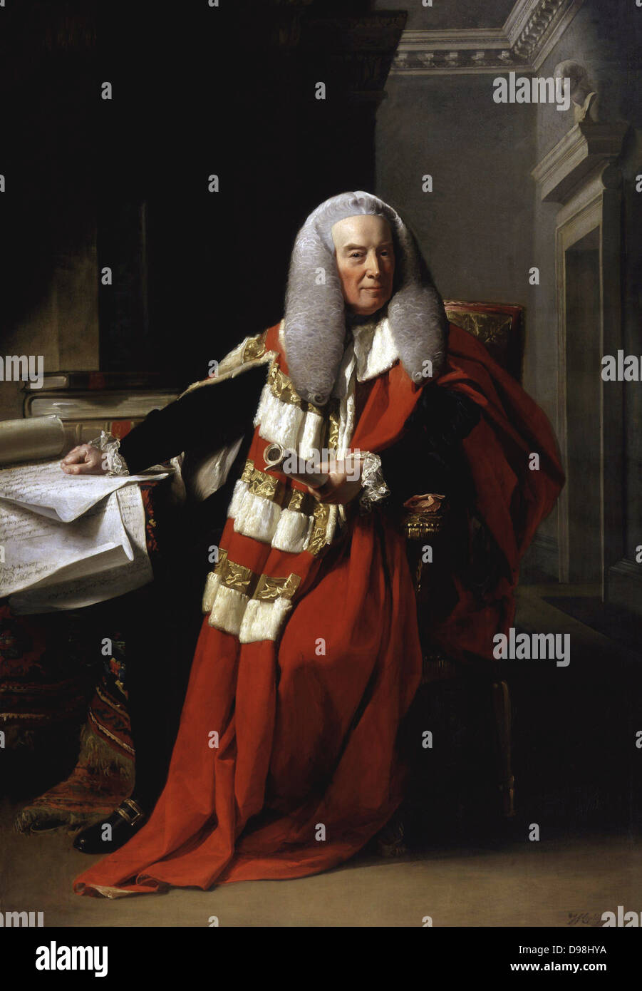 John Singleton Copley, William Murray, 1. Earl von Mansfield, SL, PC (vom 2. März 1705 - 20. März 1793) war ein britischer Rechtsanwalt, Politiker und Richter für seine Reform des englischen Rechts festgestellt. Porträt in seiner Robe als Lord Chief Justice 1756 - 4. Juni 1788 Stockfoto