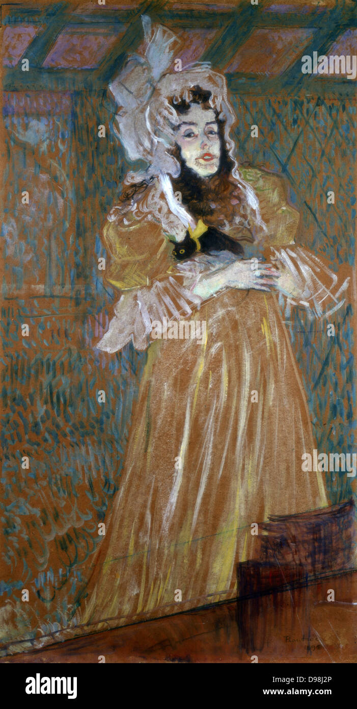 Vermissen kann Belfort" Öl auf Holz, 1895, von Henri de Toulouse-Lautrec (1864-1901) französischer Künstler. Post-Impressionist, Jugendstil. Mai Belfort, Irischer Sänger und Music Hall artiste, geboren Maria Egan (1872-1929). Stockfoto