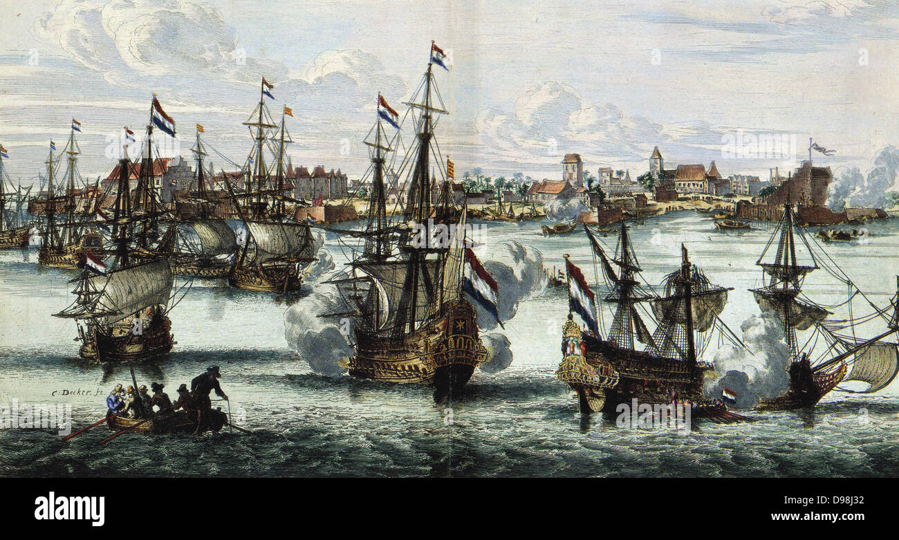 Die Erfassung von Cochin und Sieg der Niederländischen Ostindien-Kompanie, auf die Portugiesische im Jahre 1656, an der Küste von Malabar. Datum 1682 (1682) Stockfoto