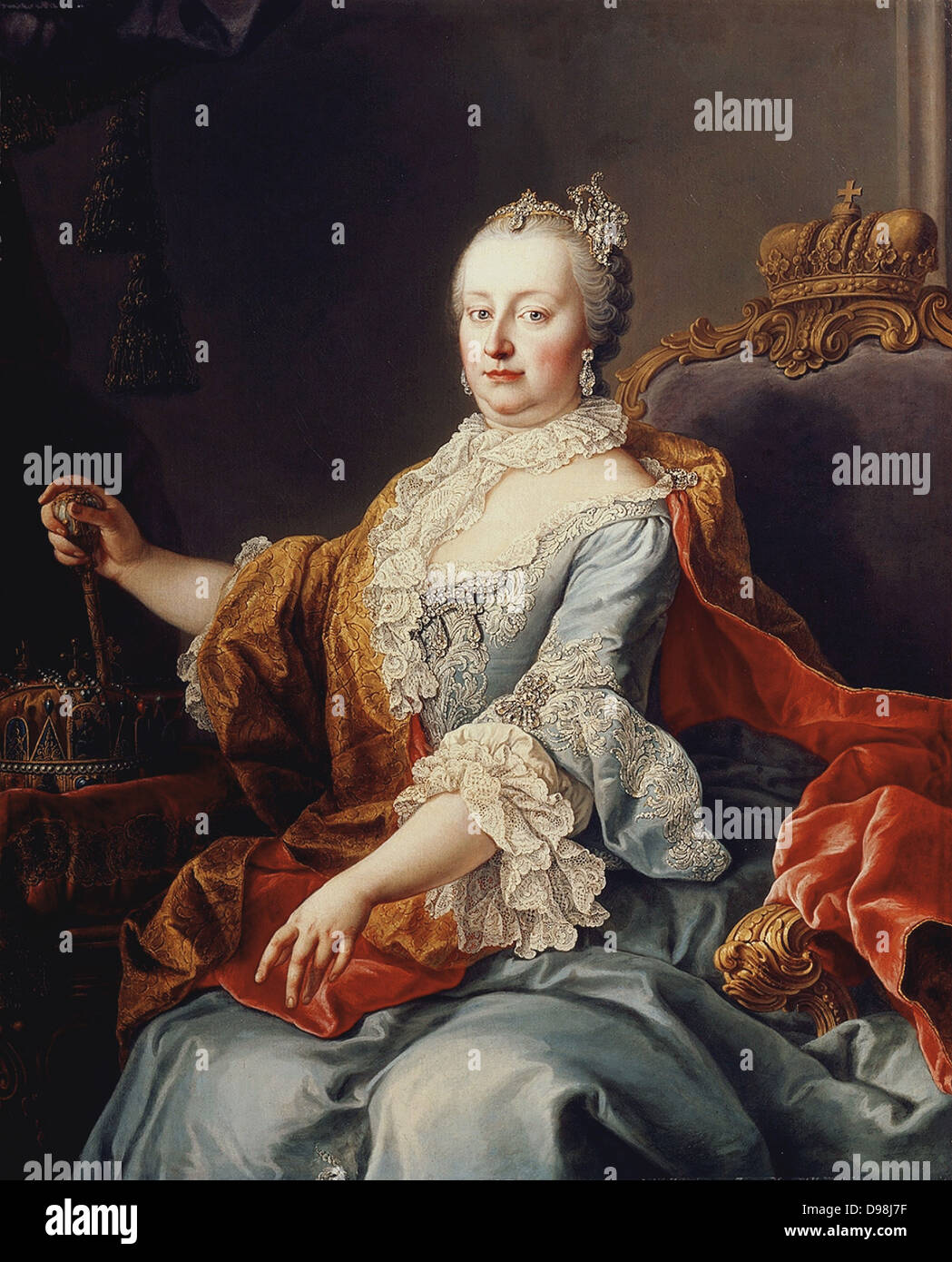 Maria Theresia (1717-1780), Erzherzogin von Österreich, heiligen römischen Kaiserin und Königin von Ungarn und Böhmen, begann ihre Herrschaft in 1740. Sie war die einzige Frau, die Herrscher im 650 Geschichte der Habsburger. Sie war auch einer der erfolgreichsten Habsburger Herrscher, männlich oder weiblich, wobei 16 Kindern zwischen 1738 und 1756. Sie starb im Jahre 1780 Stockfoto