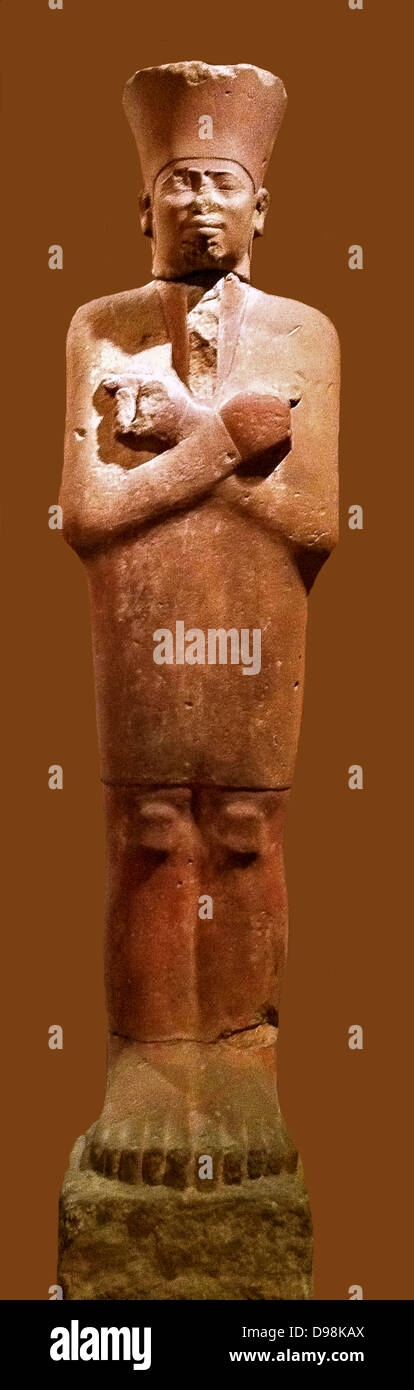 Sandsteinstatue des Mentuhotep II tragen Jubiläum Kleidungsstück. 2. Dynastie Herrschaft von Mentuhotep II 2051-2000 v. Chr. aus Deir el Bahri, Theben Ägypten Stockfoto