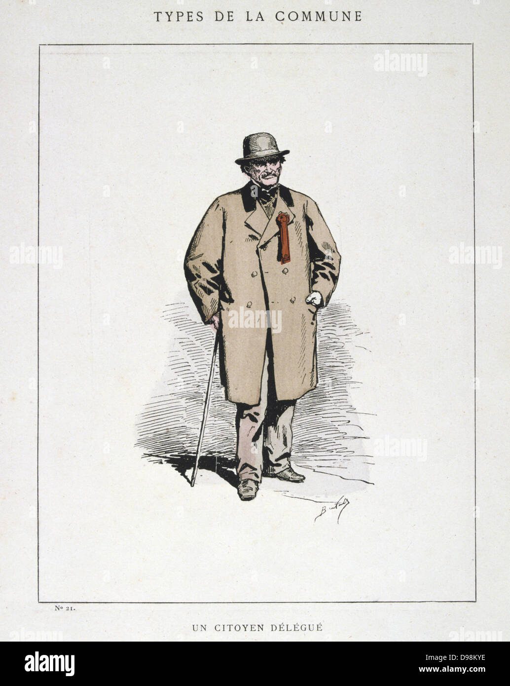 Paris Kommune 26 März-28. Mai 1871. Gemeinde Typen: Citizen Delegaten, tragen die roten Bänder seines Amtes. Stockfoto