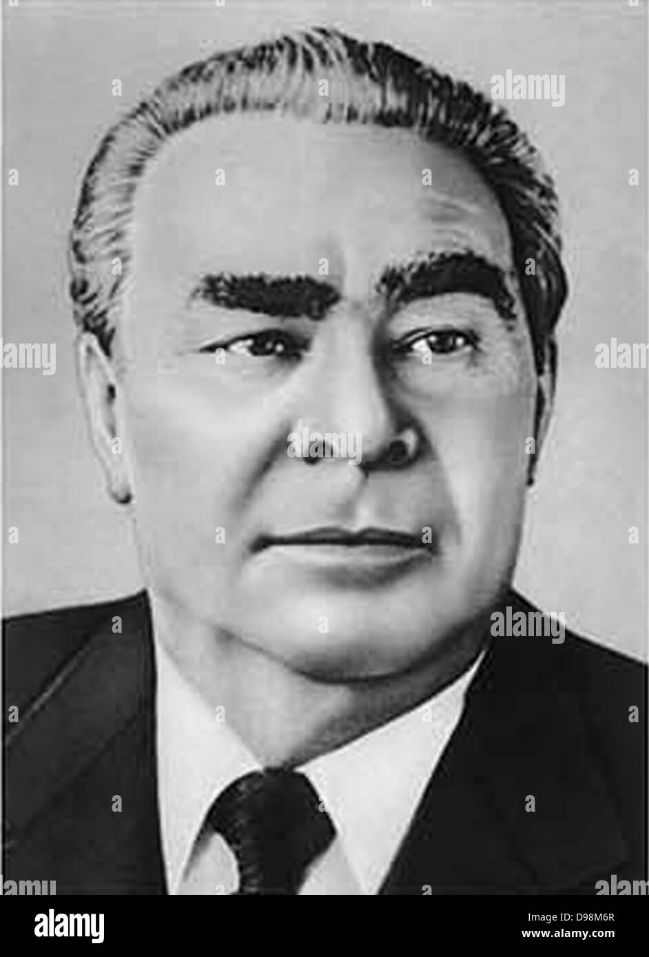Leonid Ilyich Brezhnev und andere Mitglieder der sowjetischen kommunistischen Parteiführung 1984 Stockfoto